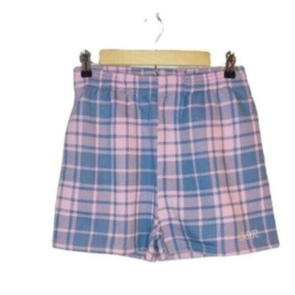 BSR By Samii Ryan Plaid Pastel Sweat Shorts With Pockets In Pink Size Small